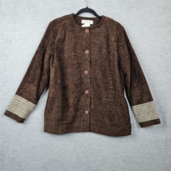 Boyne Valley Weavers Jackets & Blazers - Boyne Valley Weavers Women's Chenille Lined Chocolate Jacket Size M NEW